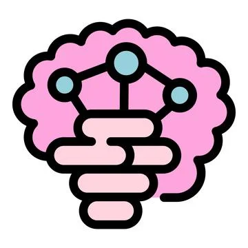 Pink brain showing neural network generating ideas Stock Illustration