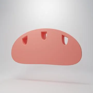 Pink Bread loaf icon isolated on pink background. Minimalism concept. 3D re.. Illustrazione stock