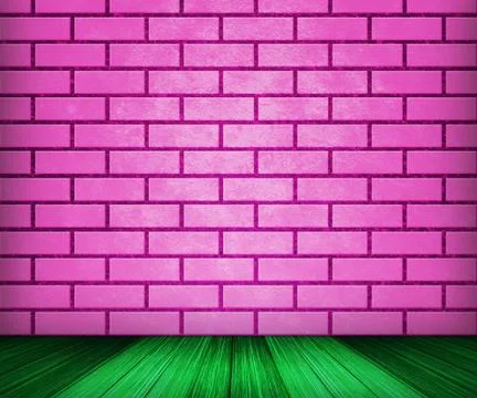 Pink brick room backdrop Stock Illustration