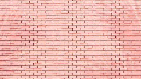 Pink Brick wall and Shadow from tree. for texture background. Stock Illustration
