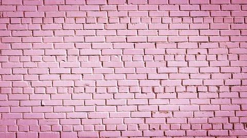 Pink brick wall background with copy space Stock Photos
