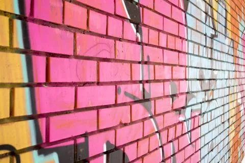 Pink Brick Wall. Stock Photos