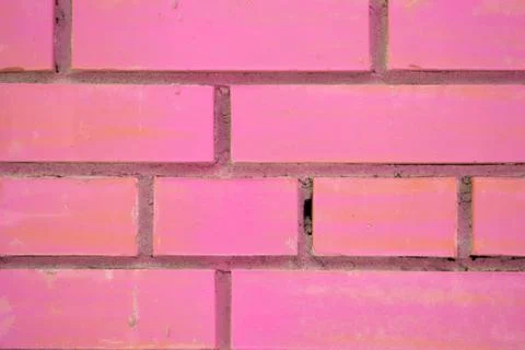 Pink Brick Wall. Stock Photos