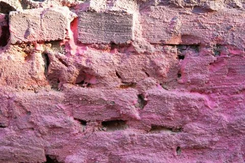 Pink brick wall. Stock Photos