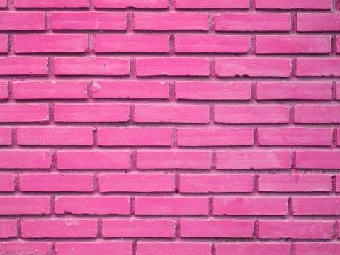 Pink brick wall texture background Foto stock