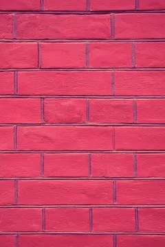 Pink brick wall texture background close up Stock Photos