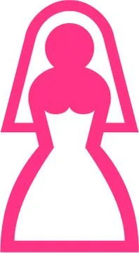 Pink bride pictogram Stock Illustration