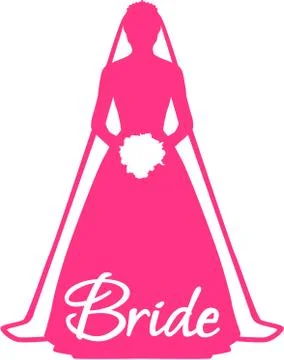 Pink bride with word Stock Illustration