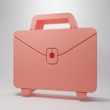 Pink Briefcase icon isolated on pink background. Business case sign. Busine.. Stock Illustration
