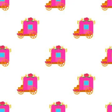 Pink brougham, for little princess pattern seamless vector Illustrazione stock