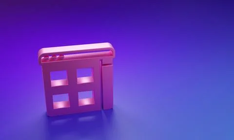 Pink Browser files icon isolated on purple-blue background. Minimalism conc.. イラスト素材