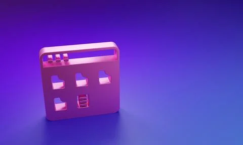 Pink Browser files icon isolated on purple-blue background. Minimalism conc.. Stock Illustration
