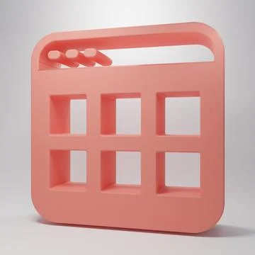 Pink Browser files icon isolated on pink background. Minimalism concept. 3D.. Illustrazione stock