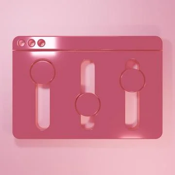Pink Browser setting icon isolated on pink background. Adjusting, service, .. Stock Illustration