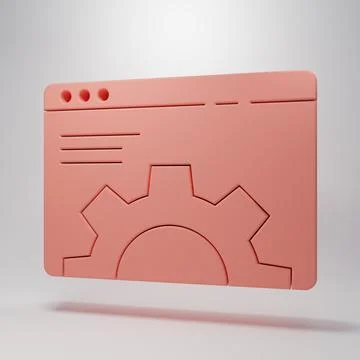 Pink Browser setting icon isolated on pink background. Adjusting, service, .. Stockillustratie