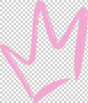 Pink brush stroke zigzag line is floating on transparent background, featuring Stock Illustration