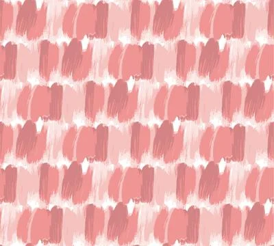 Pink brush strokes vector seamless pattern Stock Illustration