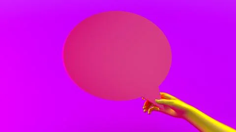 Pink bubble and robot arm Stock Illustration