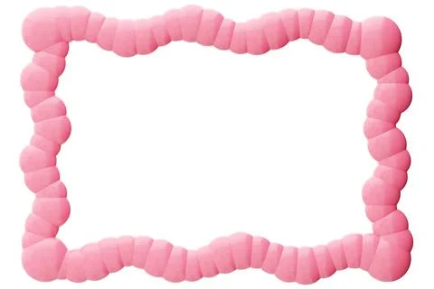 A pink bubble frame is isolated on a clear background. The design features ro Stock Illustration