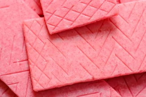 Pink Bubblegum Candy Strips Texture Macro Stock-Fotos