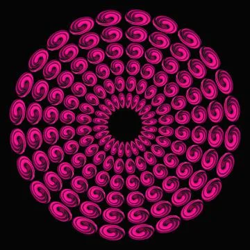 Pink bubbles, circles, rings on dark  background Stock Illustration