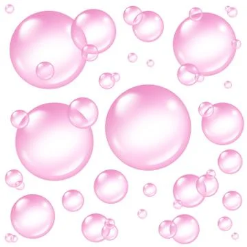 Pink bubbles design elements イラスト素材
