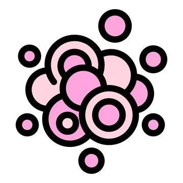 Pink bubbles floating creating abstract composition Stock Illustration