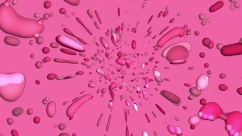 Pink bubbles in a pink liquid Stock Footage 106871670