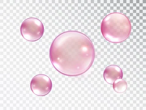 Pink bubbles on transparent background Stock-Illustration