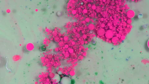 Pink Bubbles in White Paint Video stock 208750225
