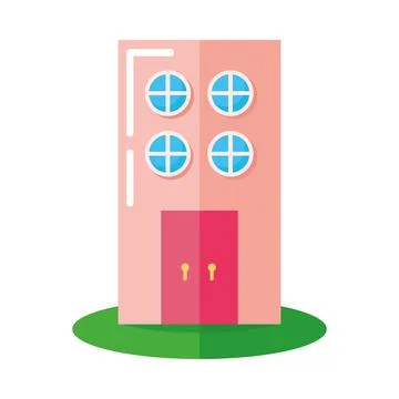 Pink building facade Ilustración de archivo