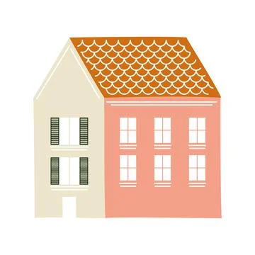 Pink building isolated vector design Ilustración de archivo