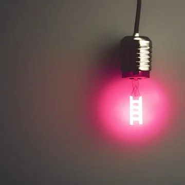 A pink bulb on a gray background 3d-rendering Stock Illustration