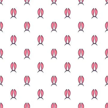 Pink bunny ears seamless pattern for spring celebration Stock Illustration