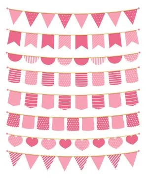 Pink Bunting Stock Illustration