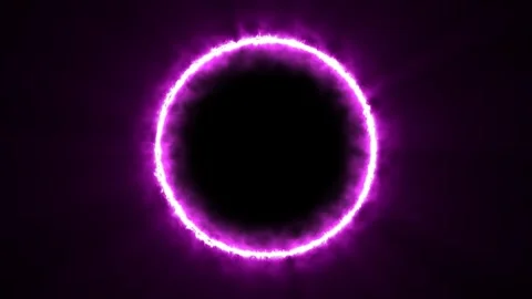 Pink burning glowing circle. black background motion animation. round glow Stock Footage 276082543