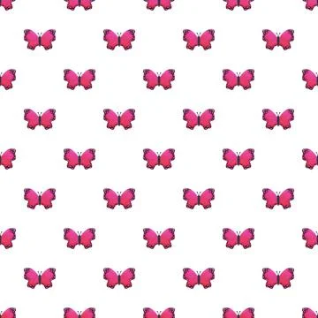 Pink butterfly seamless pattern creating a repeating background Stock Illustration