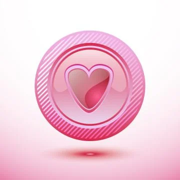 Pink button heart Illustrazione stock
