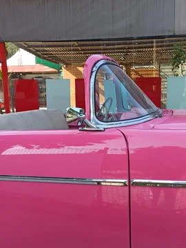 Pink cabriolet door Stock Photos