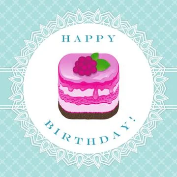 Pink cake bd Stock Illustration