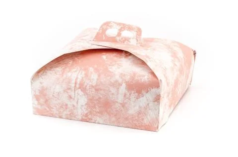 Pink cake box Stock Photos