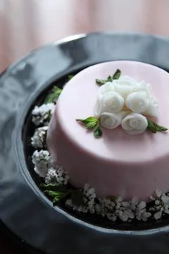 Pink cake design Stock Photos