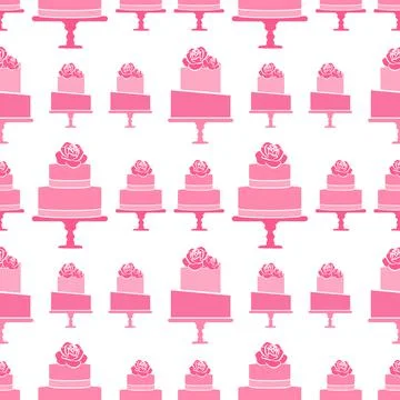 Pink Cake Pattern Background Stock Illustration