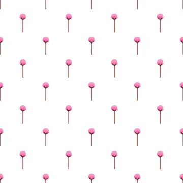 Pink cake pop pattern creating a seamless background Stock Illustration