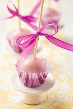 Pink cake pops Foto stock