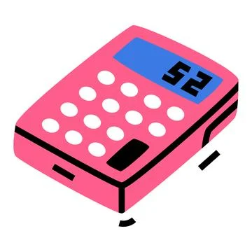 Pink Calculator as School Item for Basic Calculations Vector Illustration イラスト素材