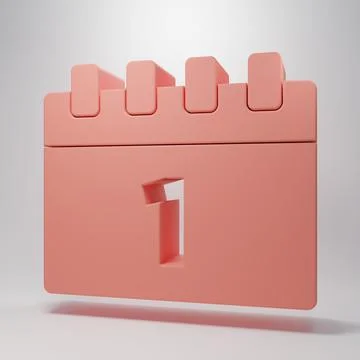 Pink Calendar with first september date icon isolated on pink background. S.. Stock Illustration