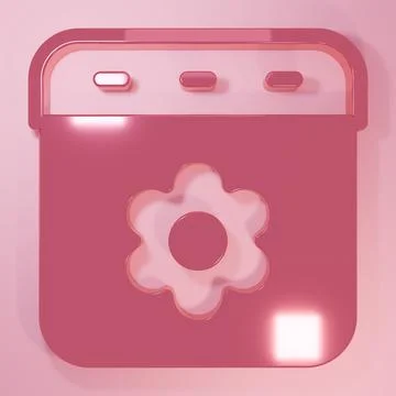 Pink Calendar spring icon isolated on pink background. Event reminder symbo.. Stock Illustration