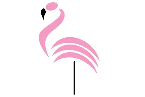 Pink camargue in a white background Stock Illustration