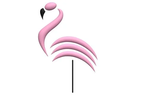 Pink camargue in a white background Stock Illustration